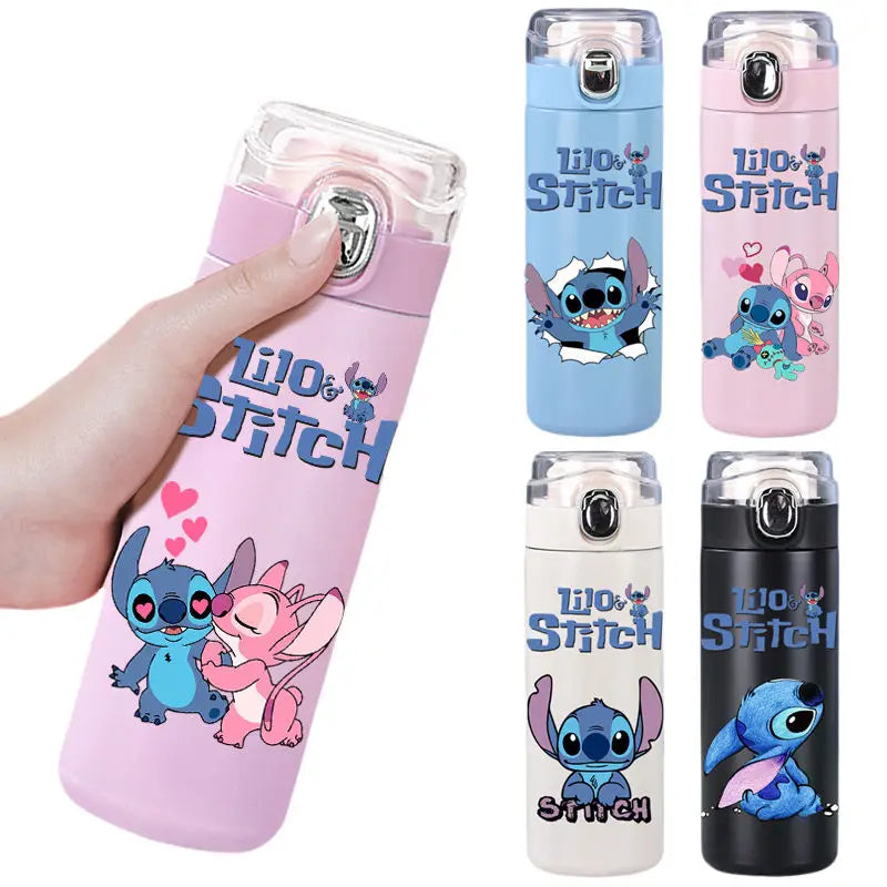 Garrafa térmica Disney Stitch, 400ml, aço inoxidável, caneca térmica