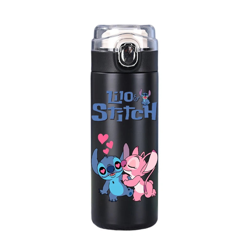 Garrafa térmica Disney Stitch, 400ml, aço inoxidável, caneca térmica