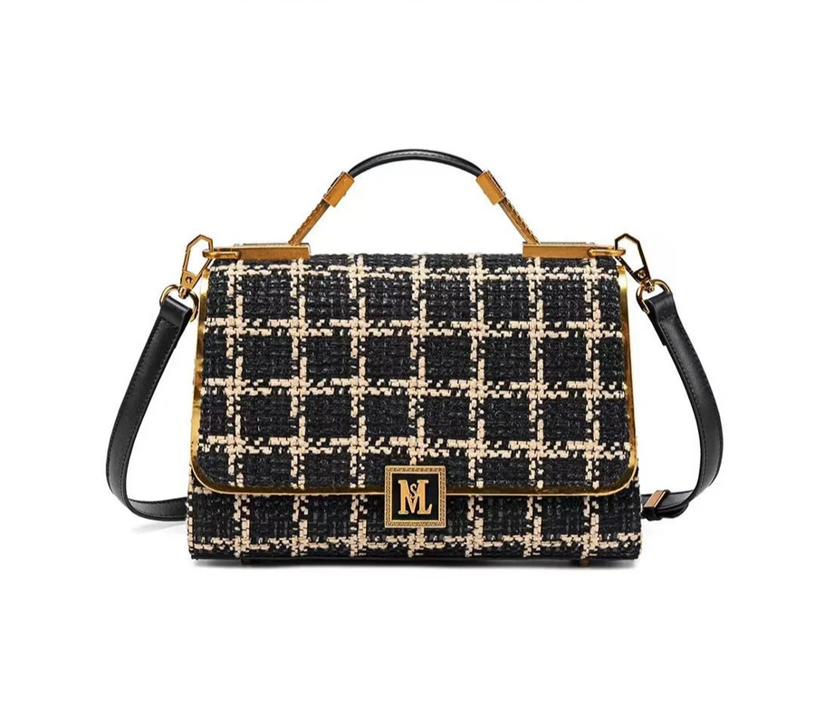 Bolsa Feminina de luxo 2025 -xadrez textura de alta qualidade