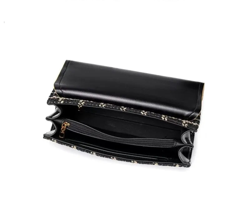 Bolsa Feminina de luxo 2025 -xadrez textura de alta qualidade